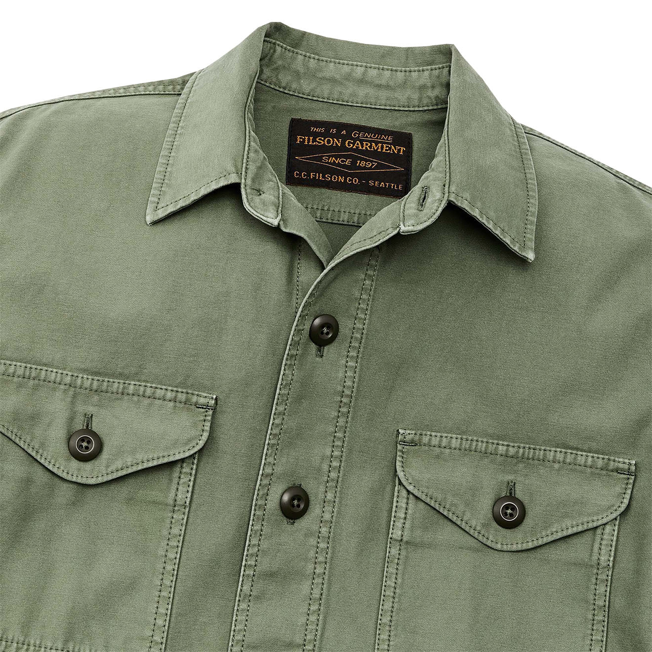 Filson Field Jac-Shirt Washed Fatigue Green - The Sporting Lodge