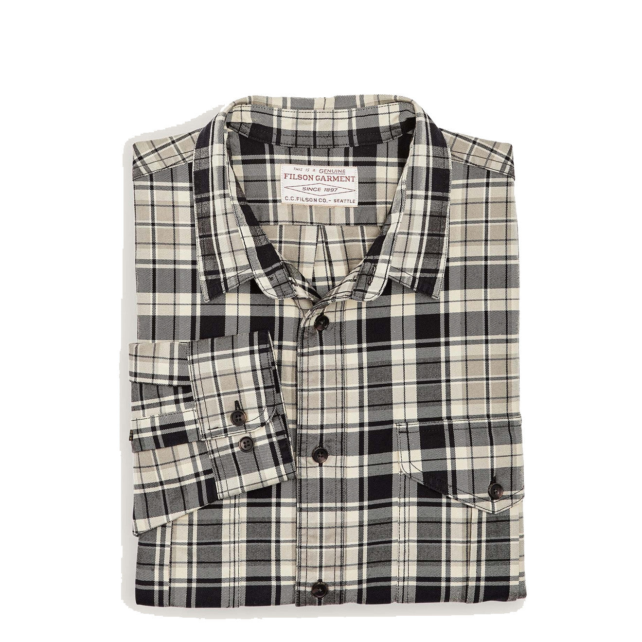 Filson Lightweight Alaskan Guide Shirt Cream / Black / Gray - The Sporting Lodge