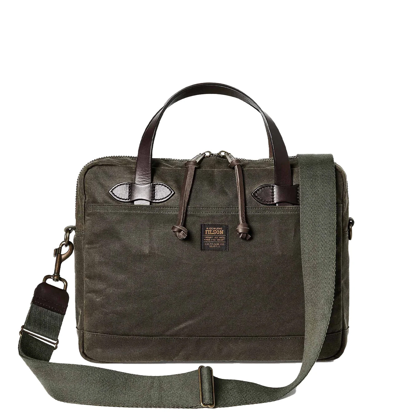 Filson Tin Cloth Compact Briefcase Otter Green - The Sporting Lodge