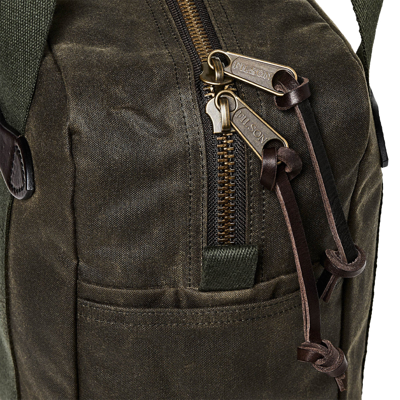 Filson Tin Cloth Tote Bag With Zipper Otter Green - The Sporting Lodge