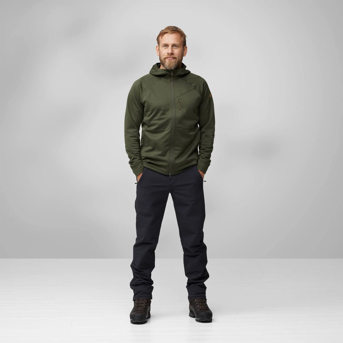 Fjallraven Abisko Grid Fleece Hoodie Black