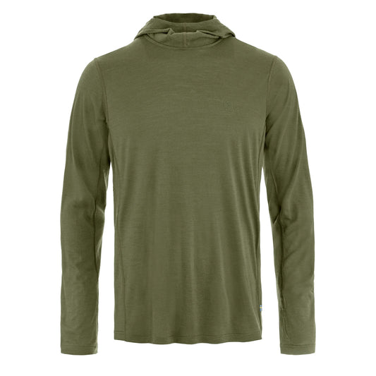 Fjallraven Abisko Wool Sun-hoodie Laurel Green - The Sporting Lodge