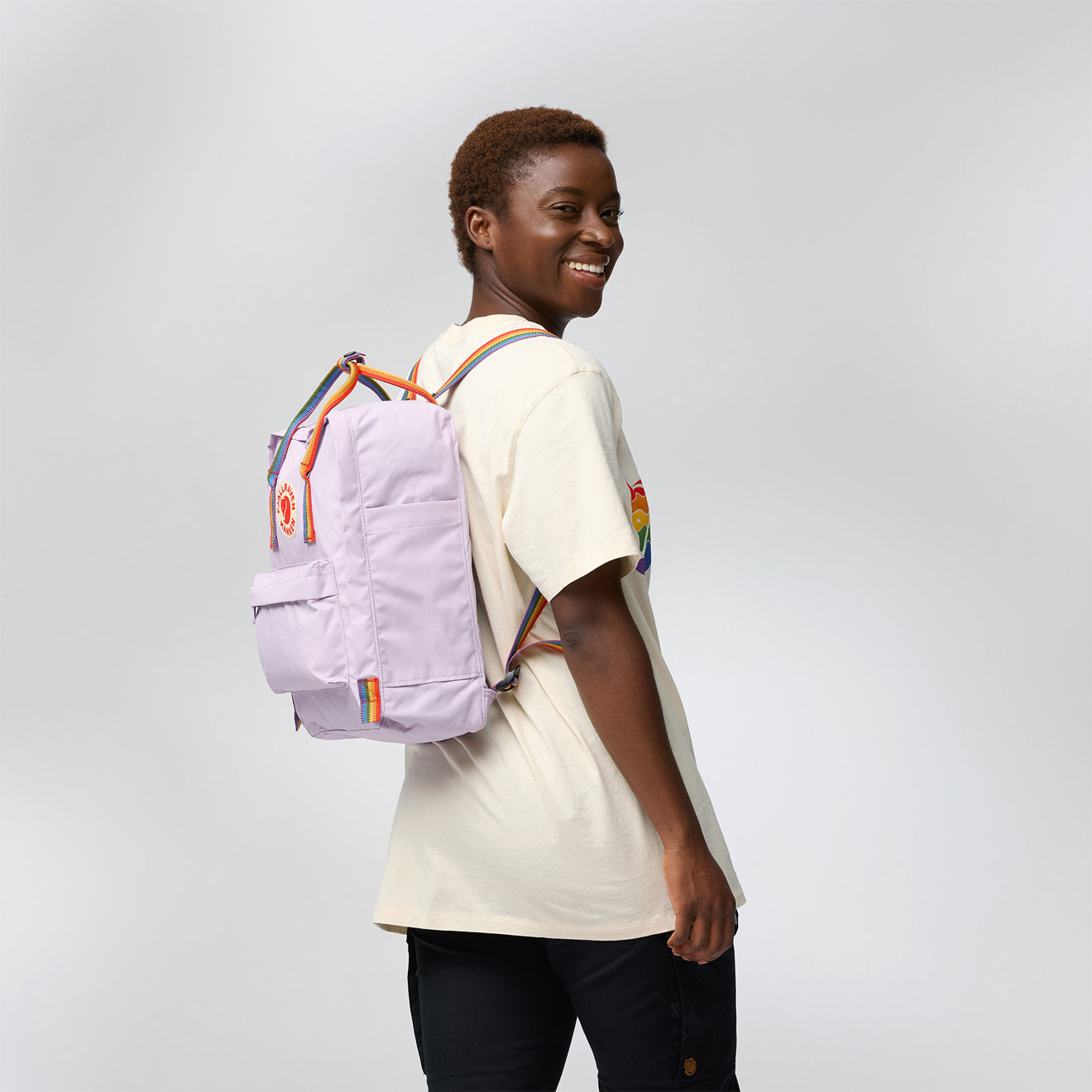 Fjallraven Kanken Rainbow Classic Backpack Chalk Rose / Rainbow - The Sporting Lodge