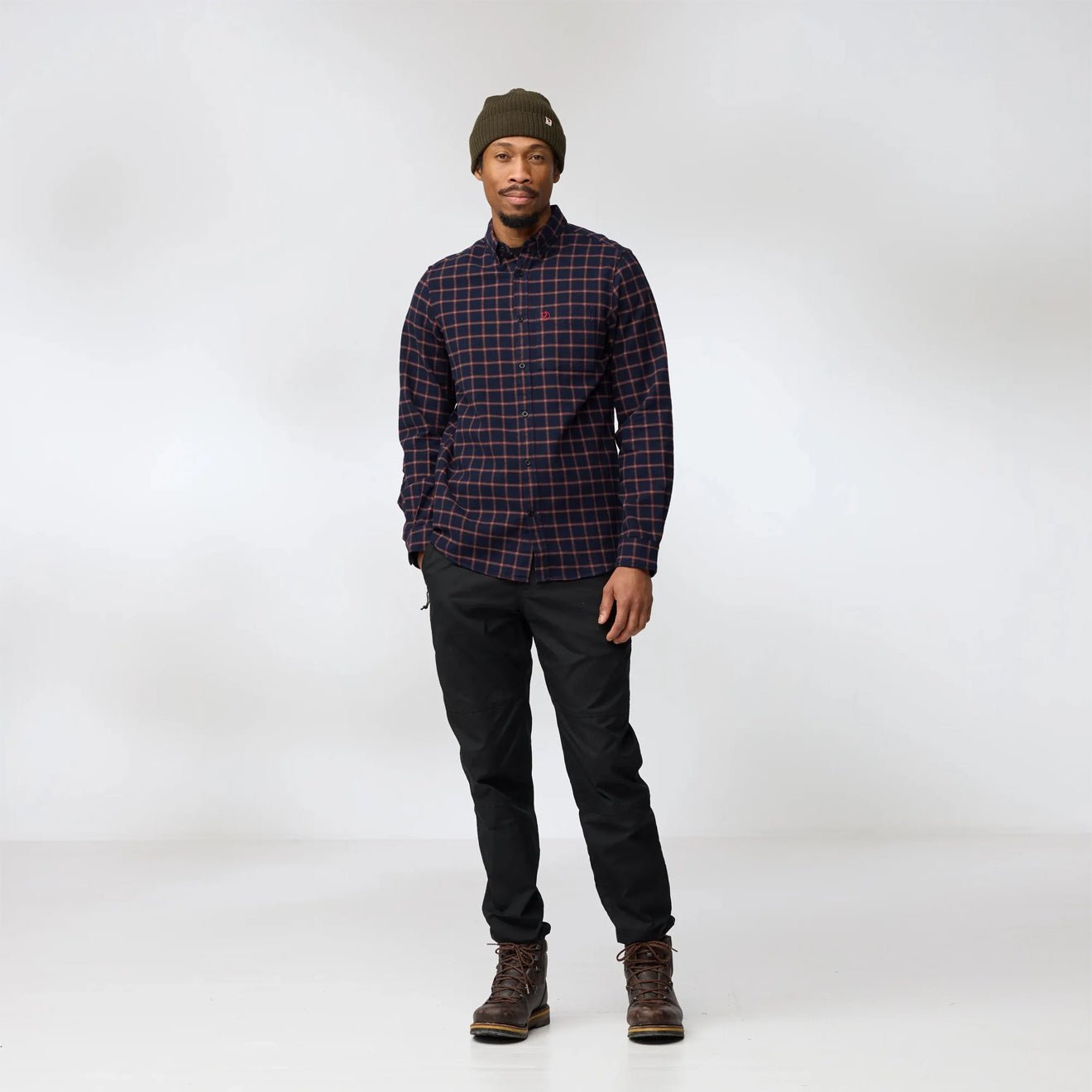 Fjallraven Ovik Flannel Shirt Chalk White / Laurel Green - The Sporting Lodge