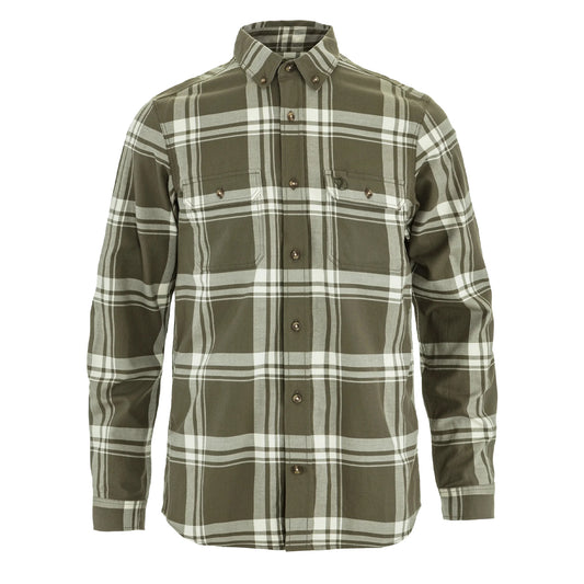 Fjallraven Ovik Lite Flannel Shirt Laurel Green / Chalk White - The Sporting Lodge
