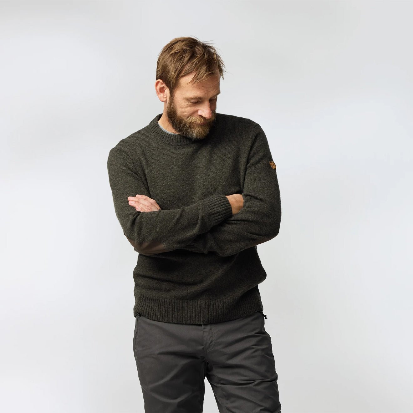 Fjallraven Ovik Round Neck Sweater Dark Olive - The Sporting Lodge