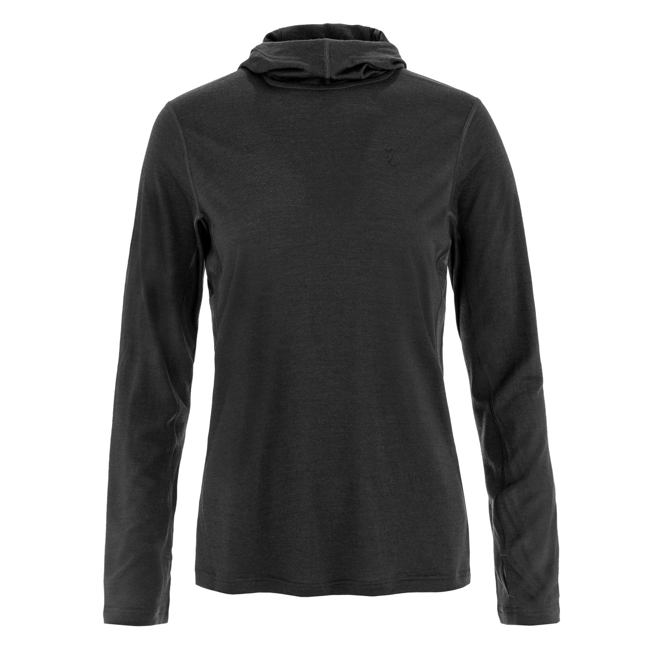 Fjallraven Womens Abisko Wool Sun-hoodie Black - The Sporting Lodge
