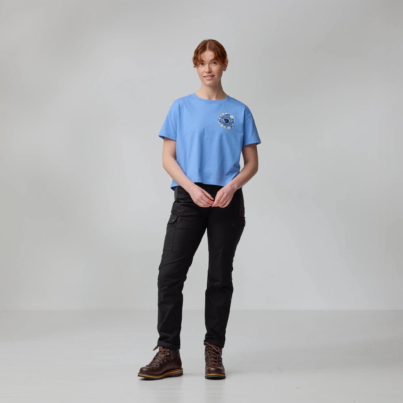 Fjallraven Womens Fjallblomster Logo T-shirt Ultramarine - The Sporting Lodge