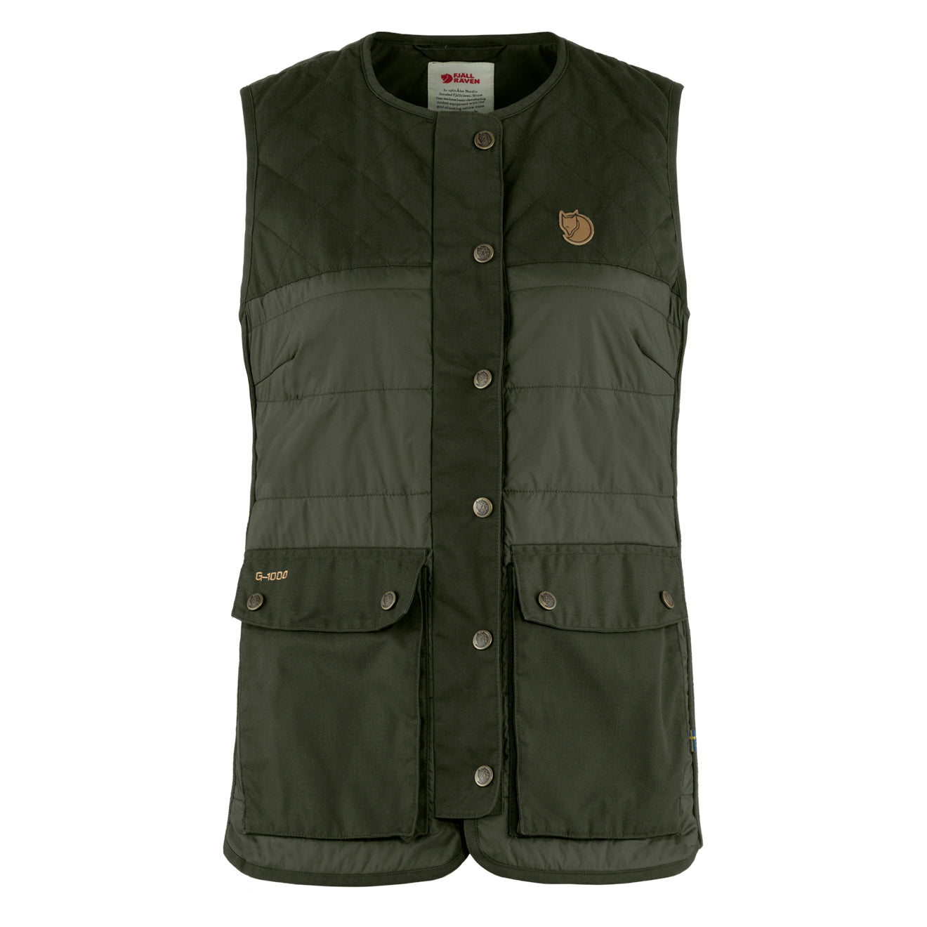 Fjallraven Womens Forest Wool Padded Vest Deep Forest - The Sporting Lodge