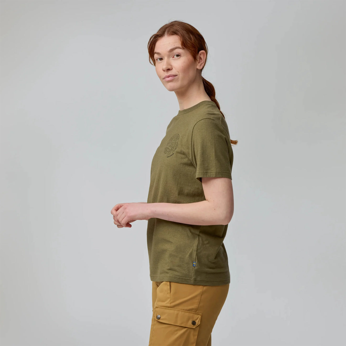 Fjallraven Womens Hemp Blend Out Here T-shirt Chalk White