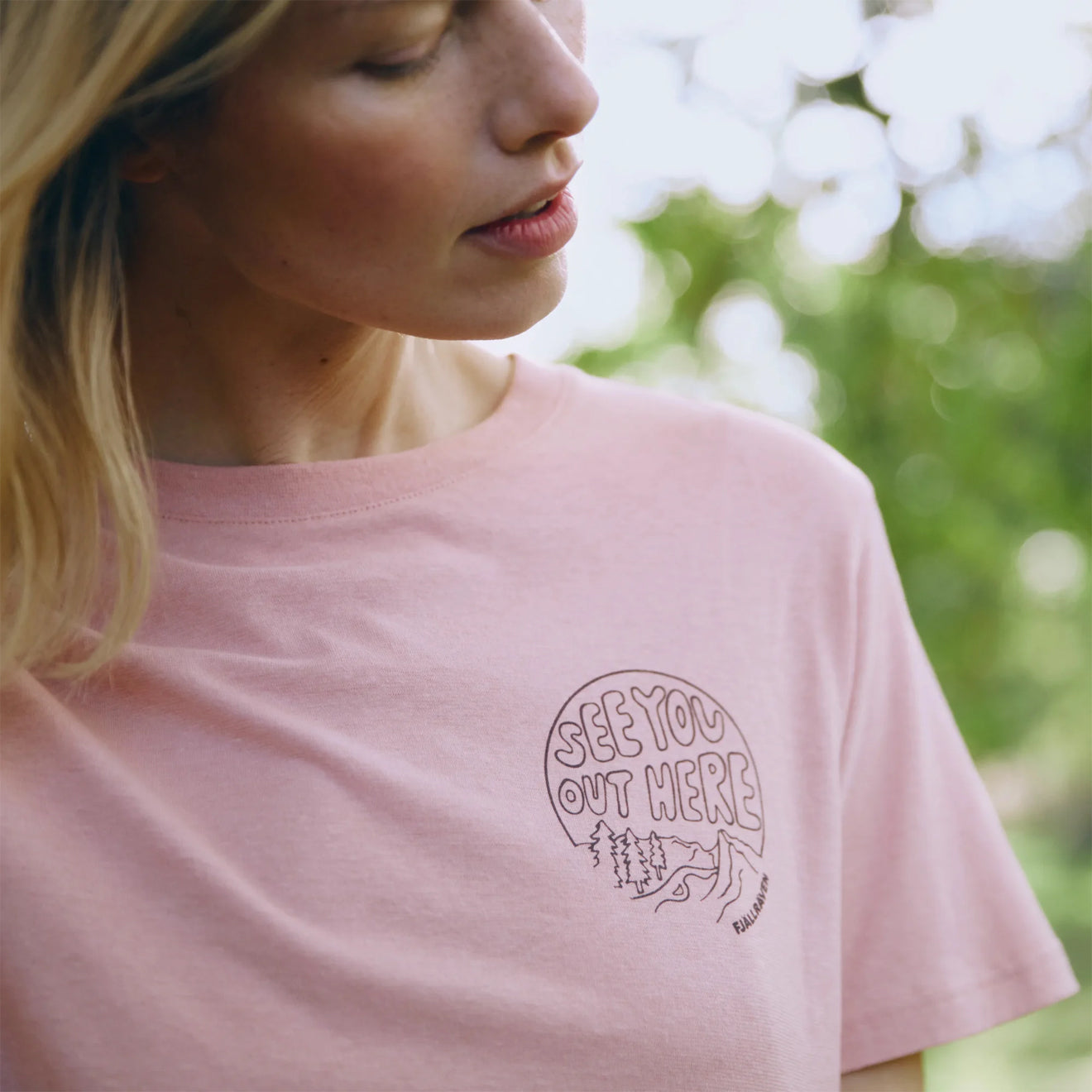 Fjallraven Womens Hemp Blend Out Here T-shirt Chalk White