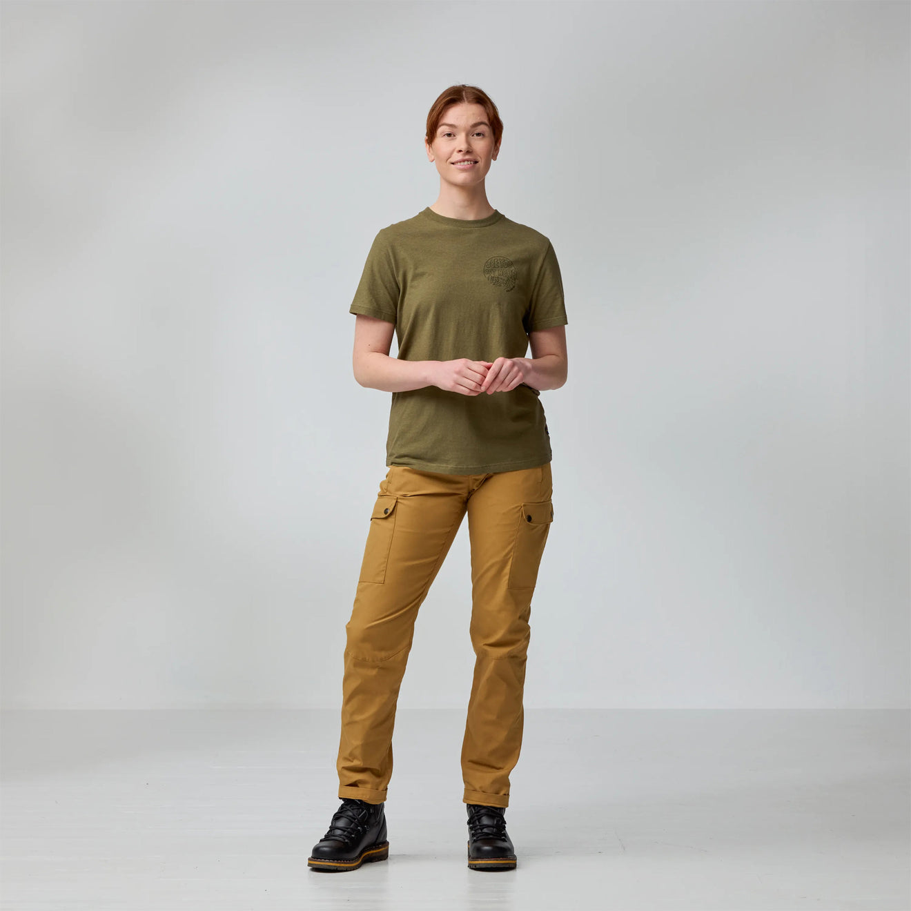 Fjallraven Womens Hemp Blend Out Here T-shirt Chalk White
