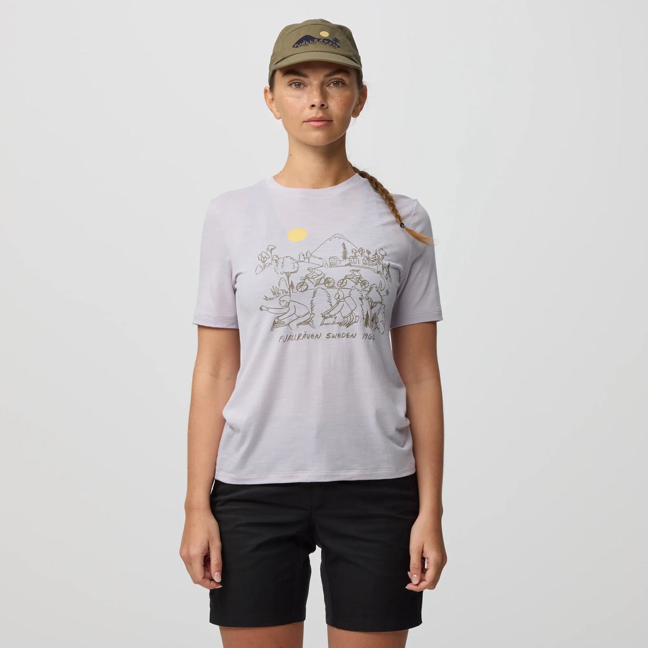 Fjallraven Womens Hoja Lugnt Wool T-shirt Classic Fossil