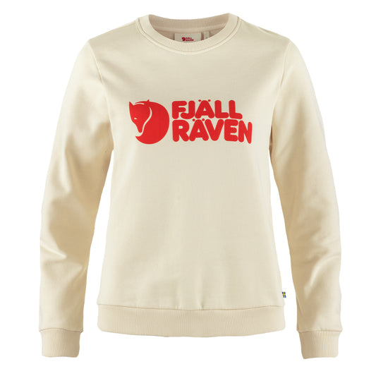 Fjallraven Womens  Logo Sweater Chalk White / Flame Orange - The Sporting Lodge