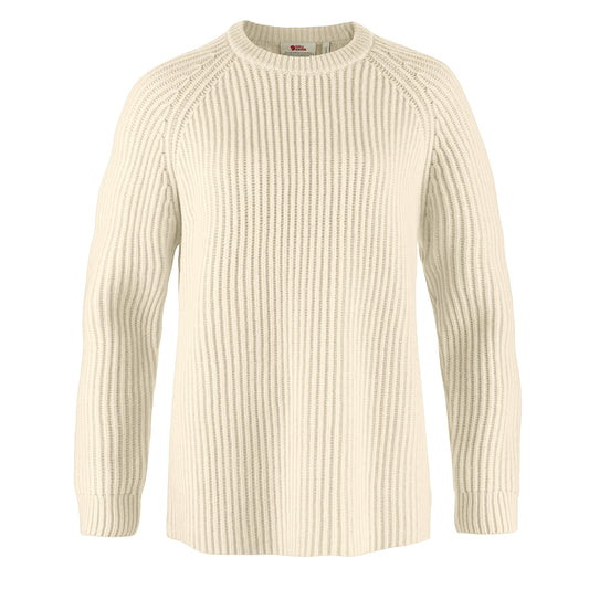 Fjallraven Womens Ovik Rib Sweater Chalk White - The Sporting Lodge