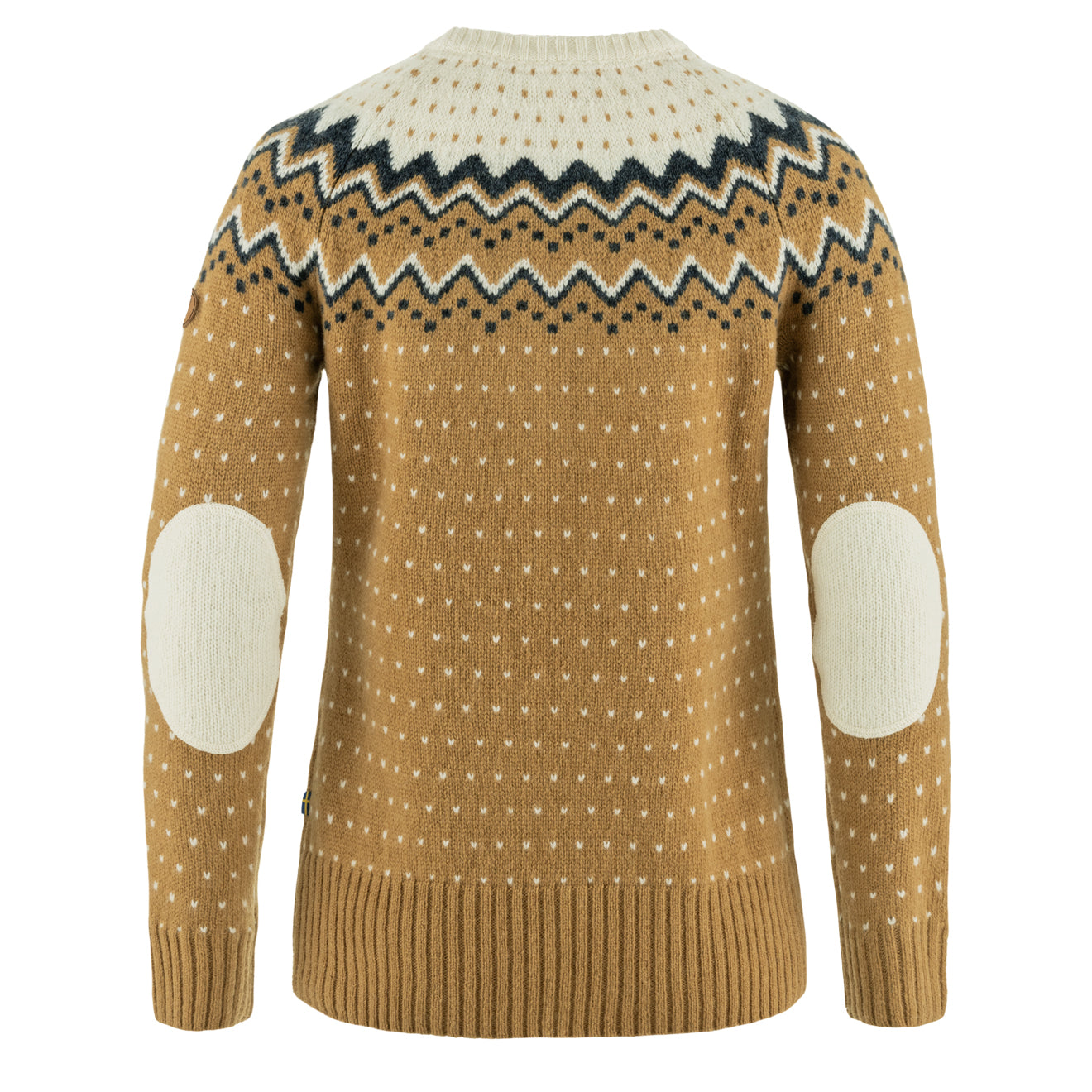 Fjallraven Womens Ovik Knit Sweater Buckwheat Brown / Chalk White - The Sporting Lodge