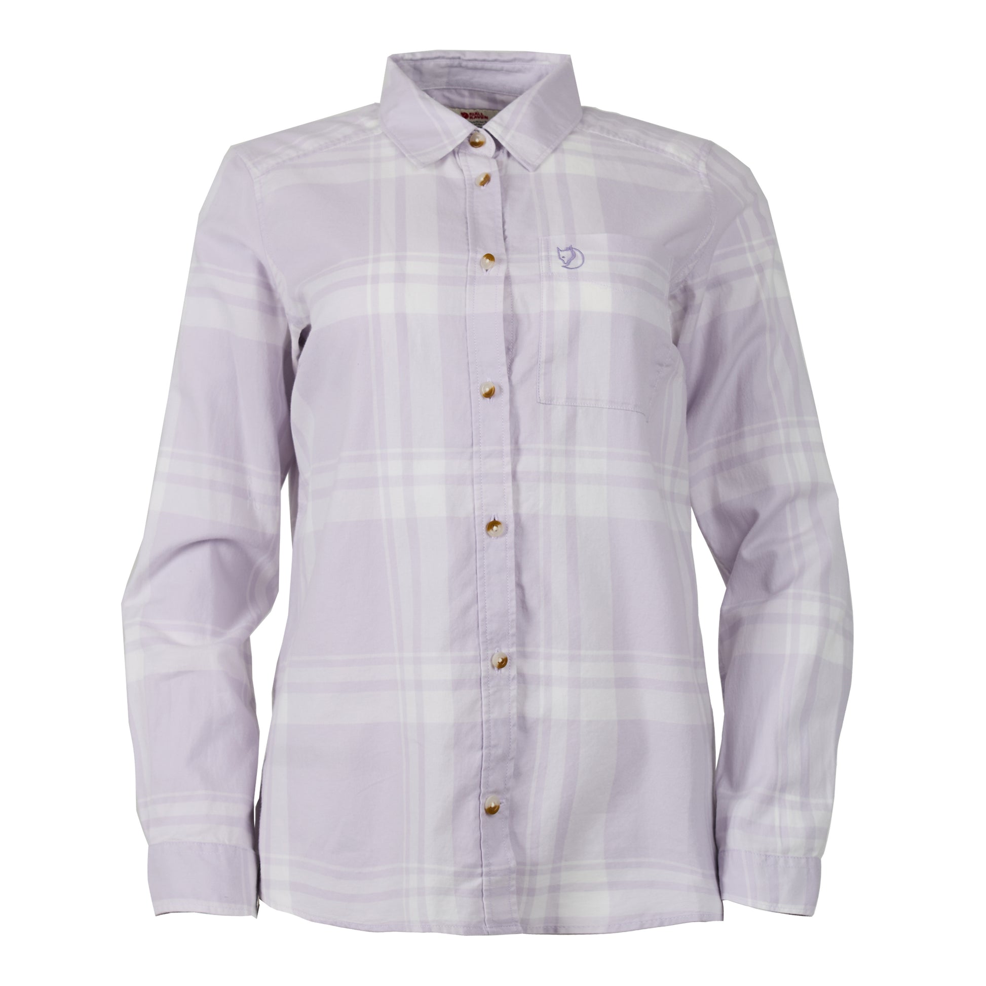 Fjallraven Womens Ovik Lite Flannel Shirt Chalk White / Lavender Mist - The Sporting Lodge
