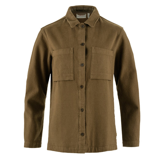 Fjallraven Womens Singi Flannel Overshirt Wood Brown - The Sporting Lodge