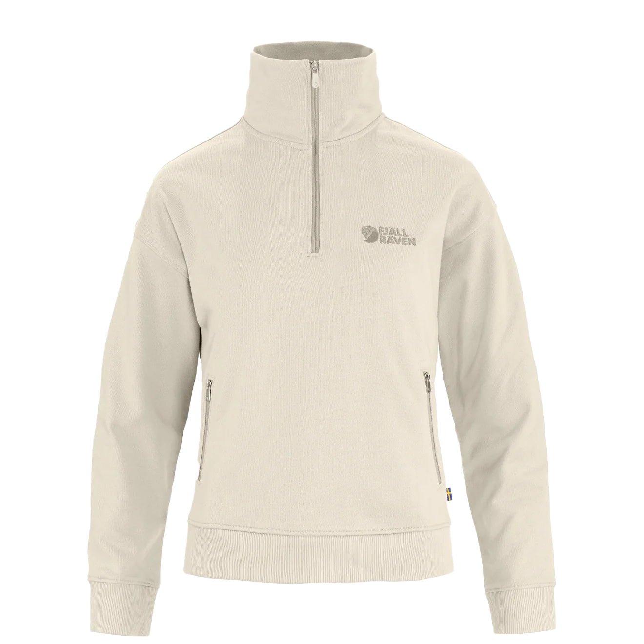 Fjallraven Womens Vardag Half Zip Sweater Chalk White - The Sporting Lodge