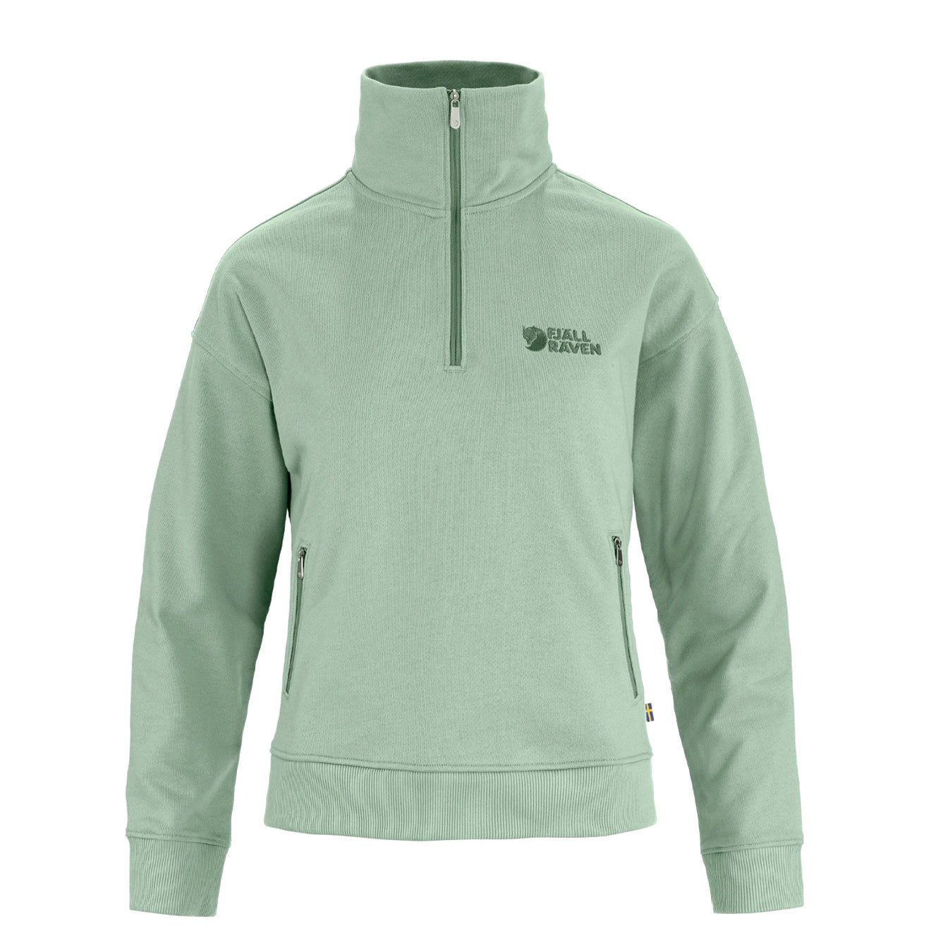 Fjallraven Womens Vardag Half Zip Sweater Misty Green - The Sporting Lodge