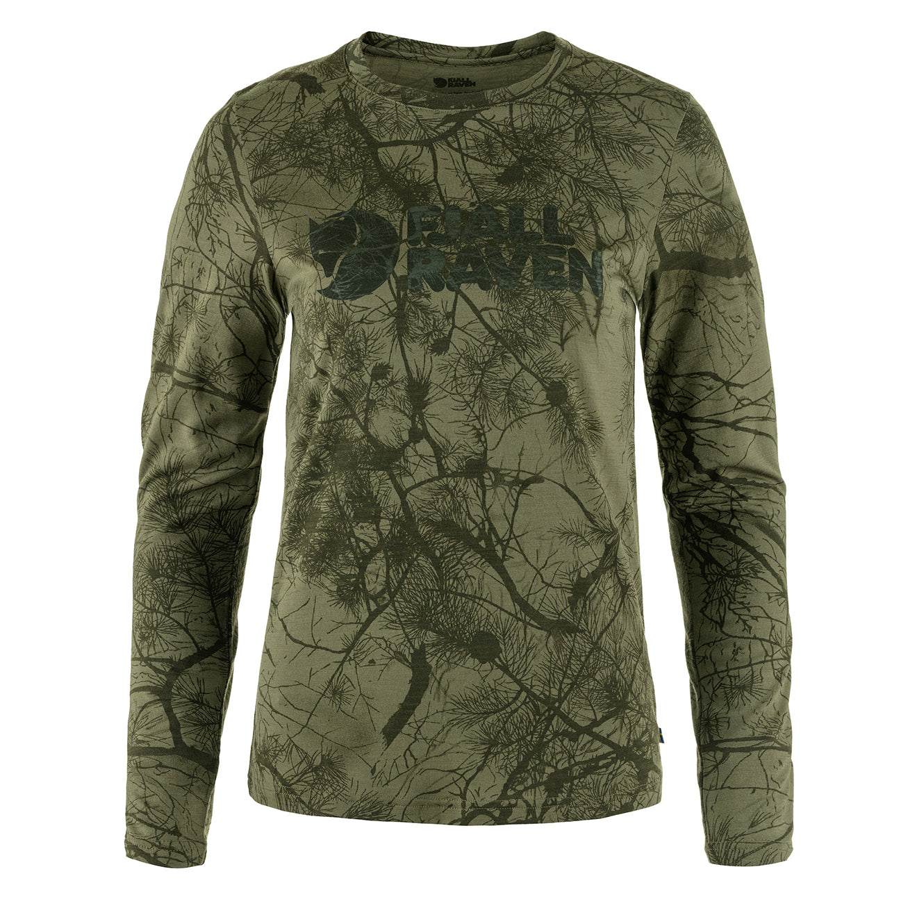 Fjallraven Womens Varmland Wool LS Green Camo - The Sporting Lodge