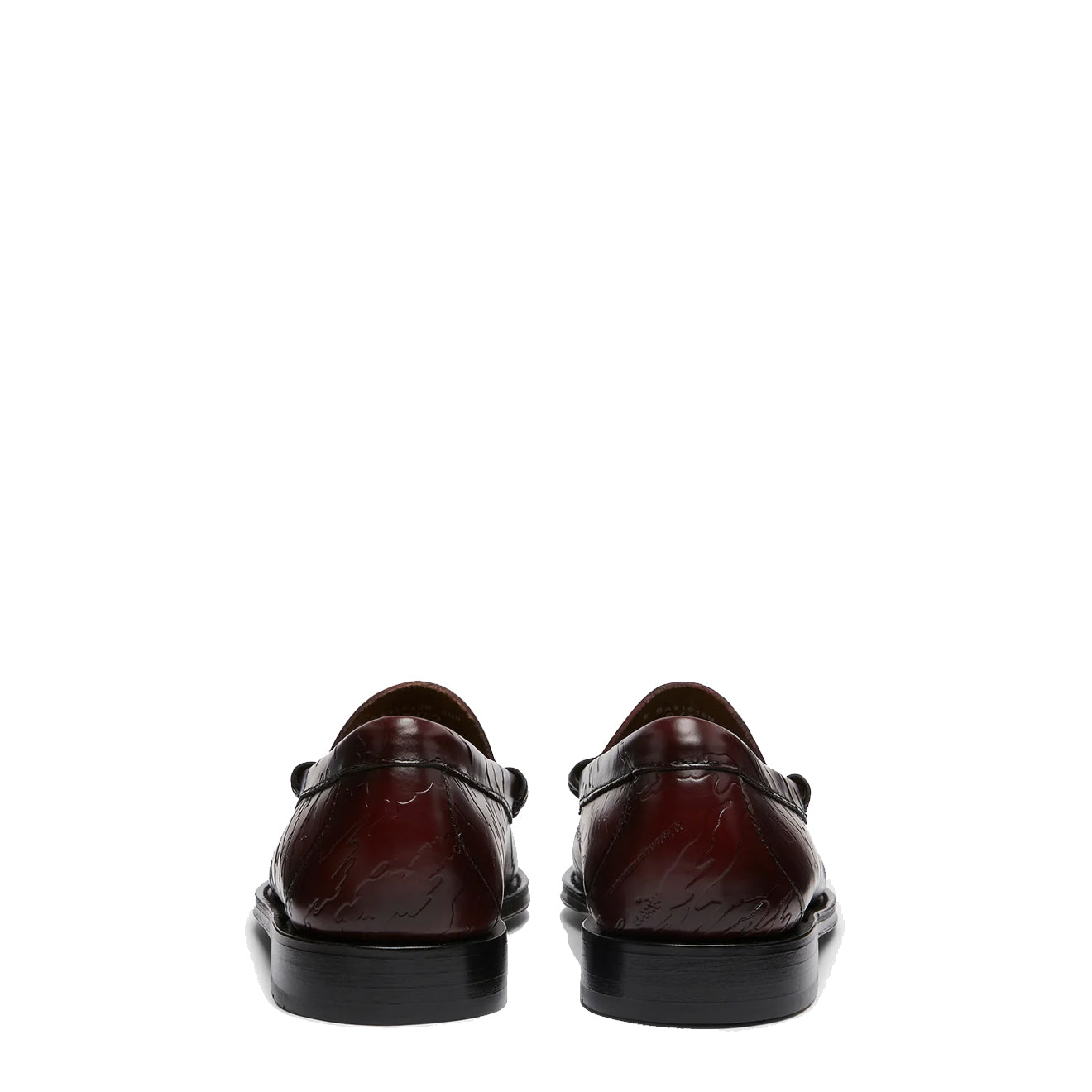 G.H.Bass x Maharishi Larson Penny Loafers Wine Embossed Leather - The Sporting Lodge