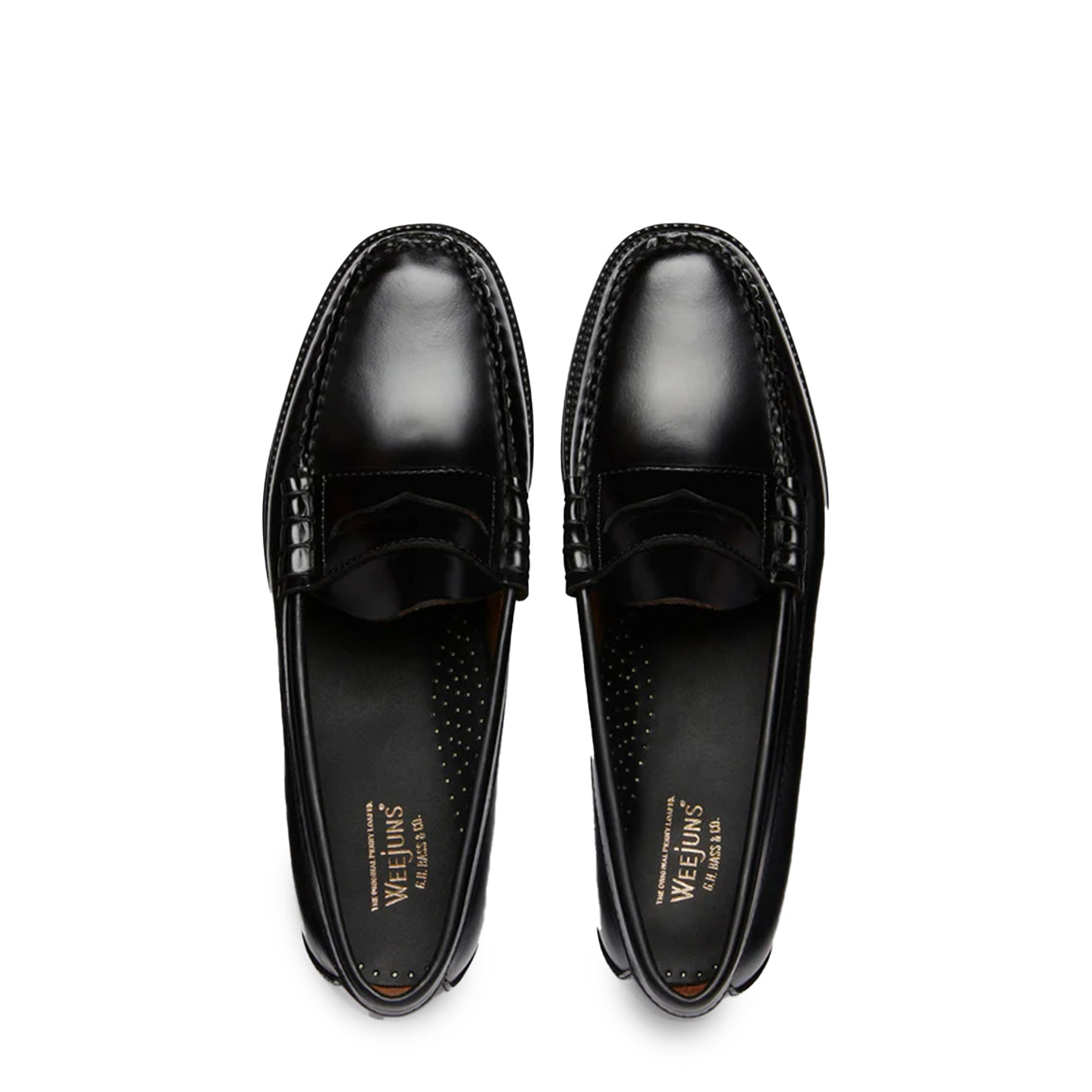 G.H Bass Weejun Step Larson Moc Penny Black Leather - The Sporting Lodge