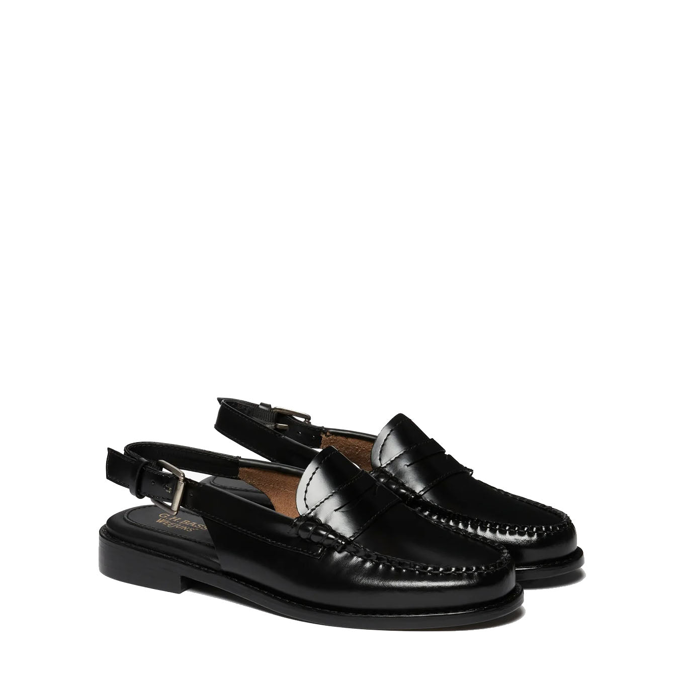 G.H Bass Womens Weejun Penny Sling Black Leather - The Sporting Lodge