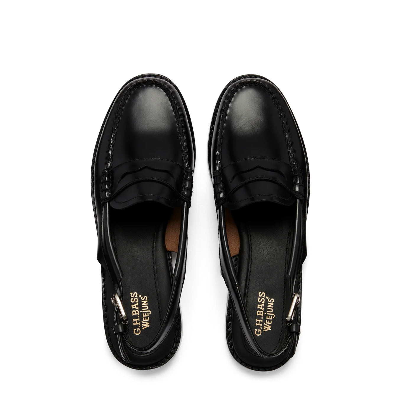 G.H Bass Womens Weejun Penny Sling Black Leather - The Sporting Lodge