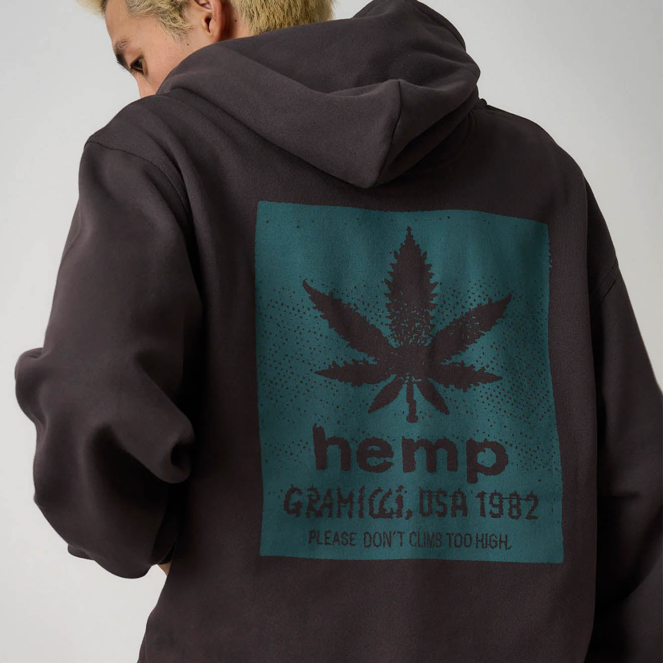 Gramicci Hemp Zip Hooded Sweatshirt Deep Brown