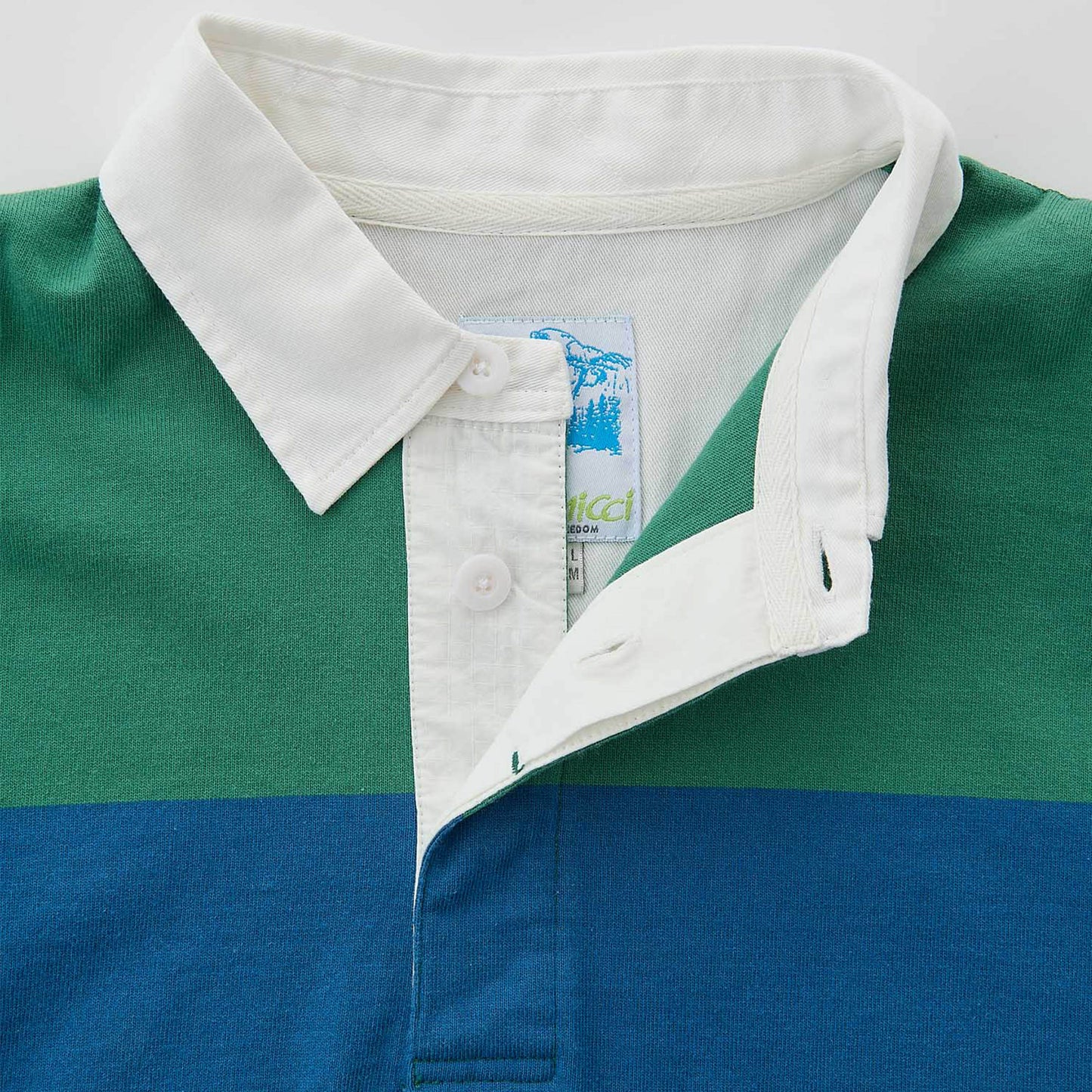 Gramicci Langdon Rugby Shirt Cerulean / Emerald - The Sporting Lodge