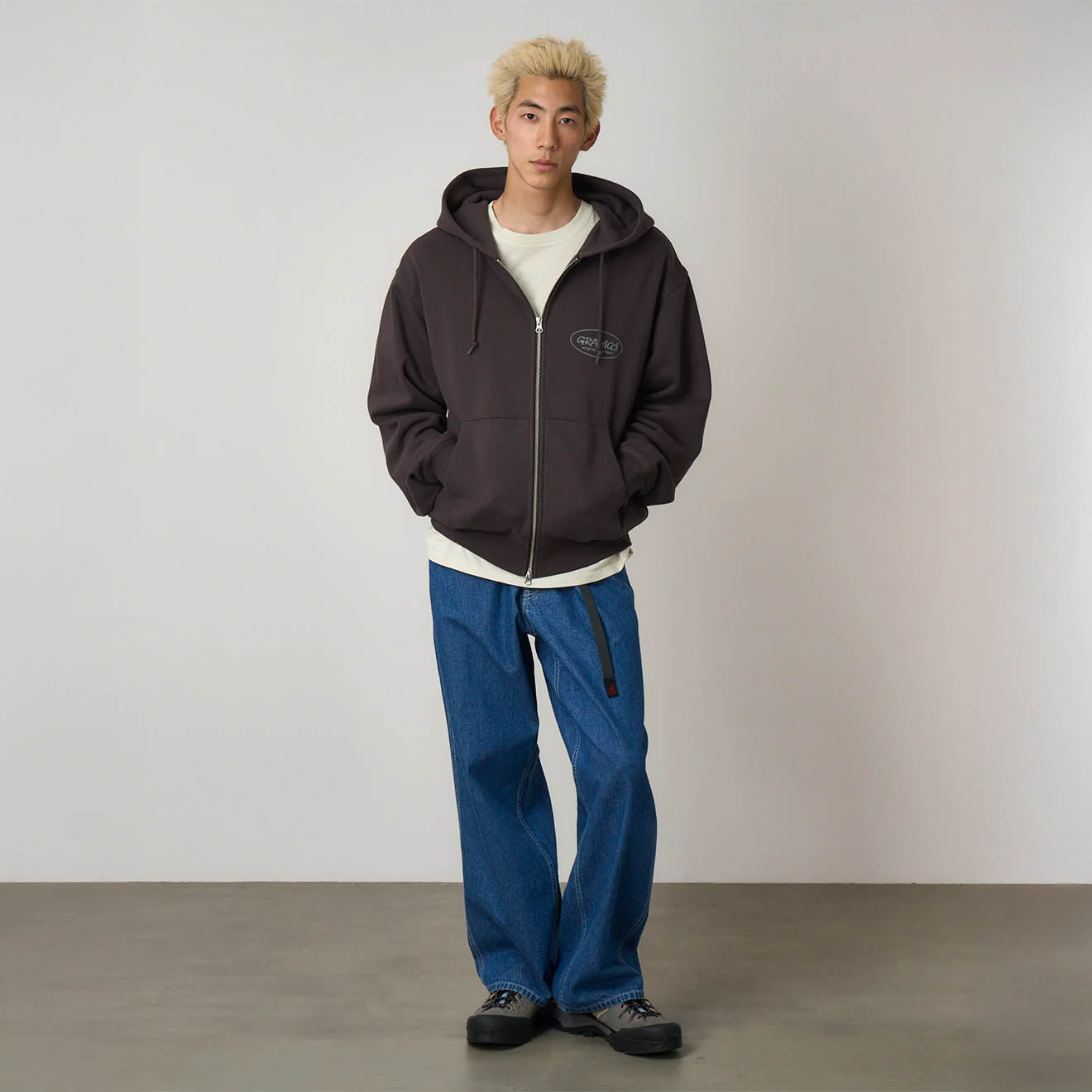 Gramicci Original Freedom Zip Hooded Sweatshirt Deep Brown