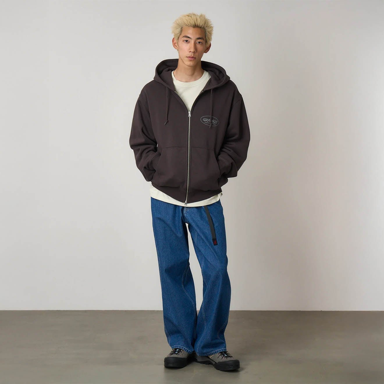 Gramicci Original Freedom Zip Hooded Sweatshirt Deep Brown - The Sporting Lodge