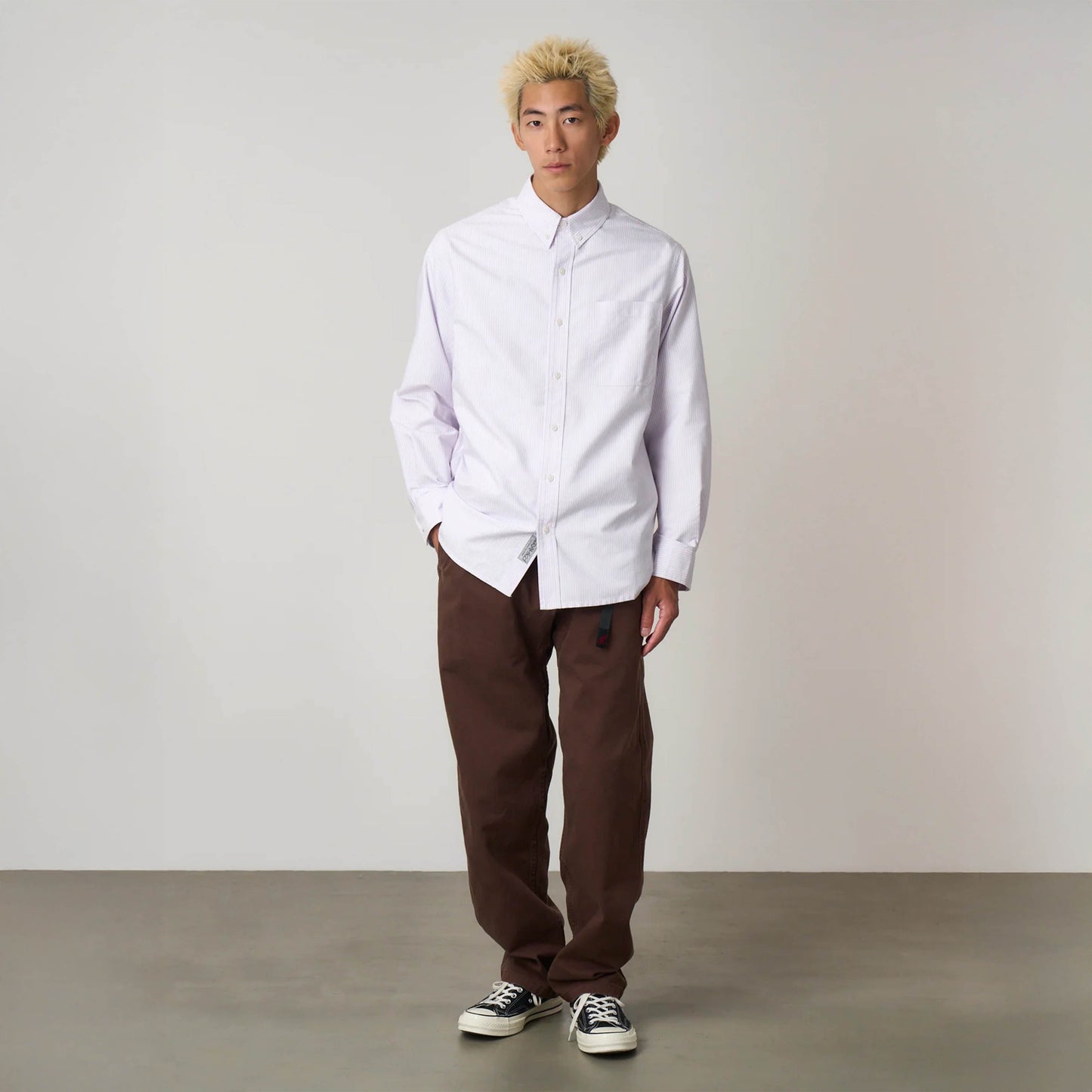 Gramicci Oxford Button Down Stance Shirt Iris Stripe