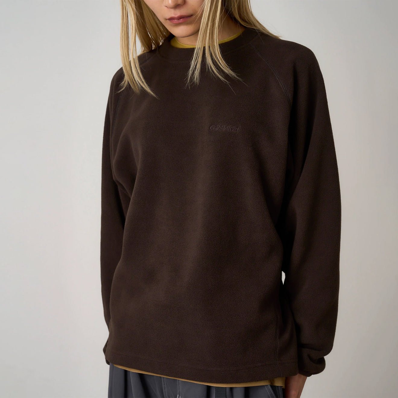 Gramicci Thermal Fleece Crew Tobacco - The Sporting Lodge