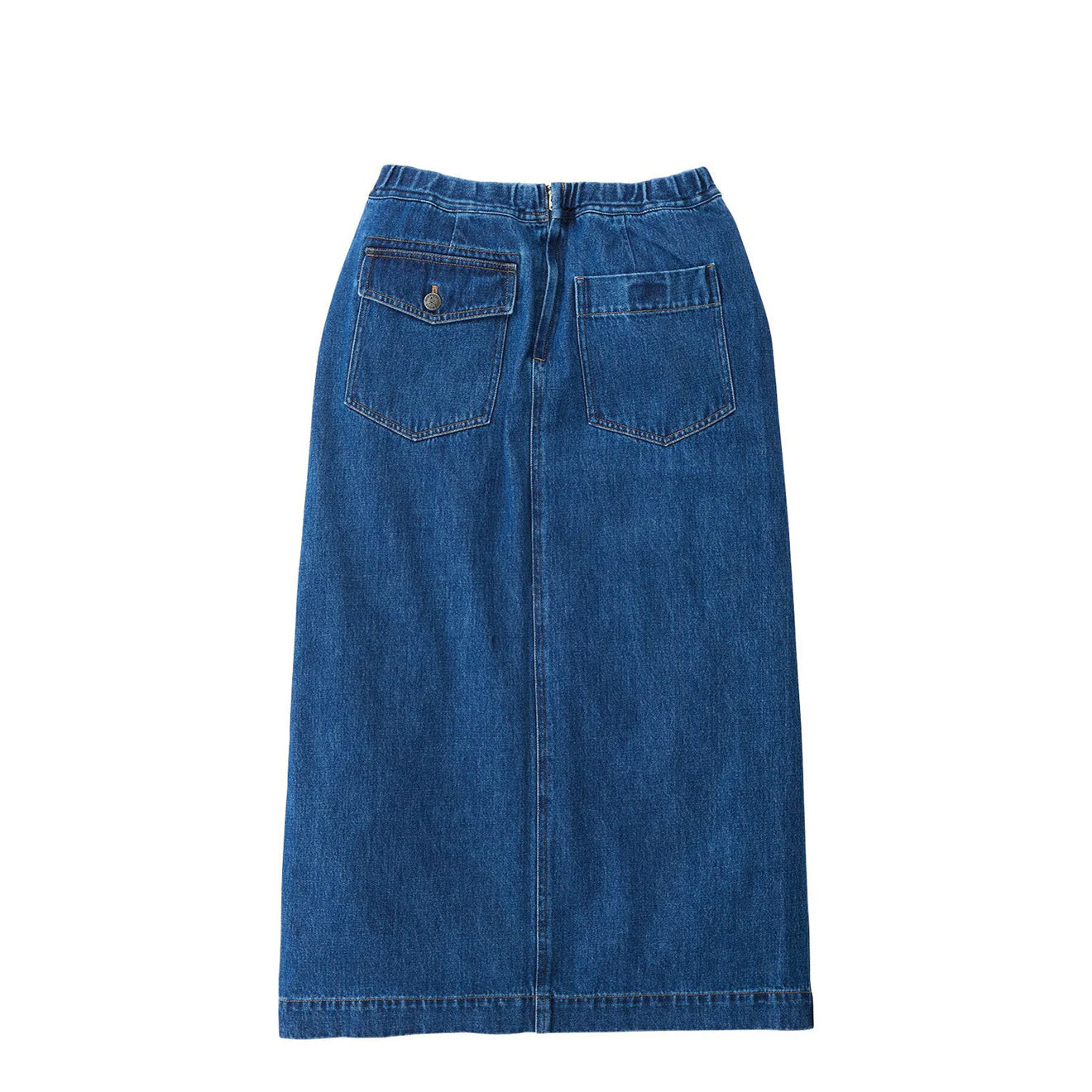 Gramicci Womens Long Denim Skirt Mid Indigo - The Sporting Lodge