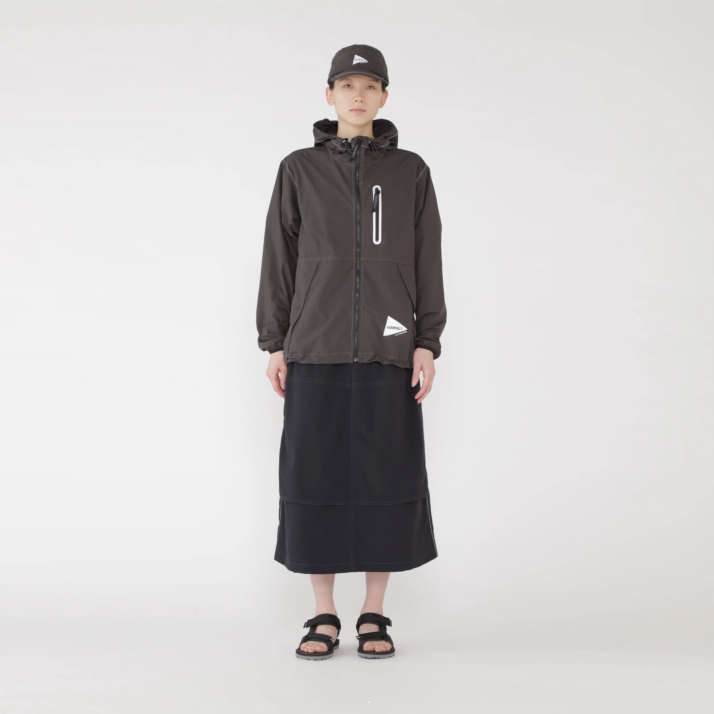 Gramicci x And Wander Brushed Nylon Jacket Charcoal - The Sporting Lodge