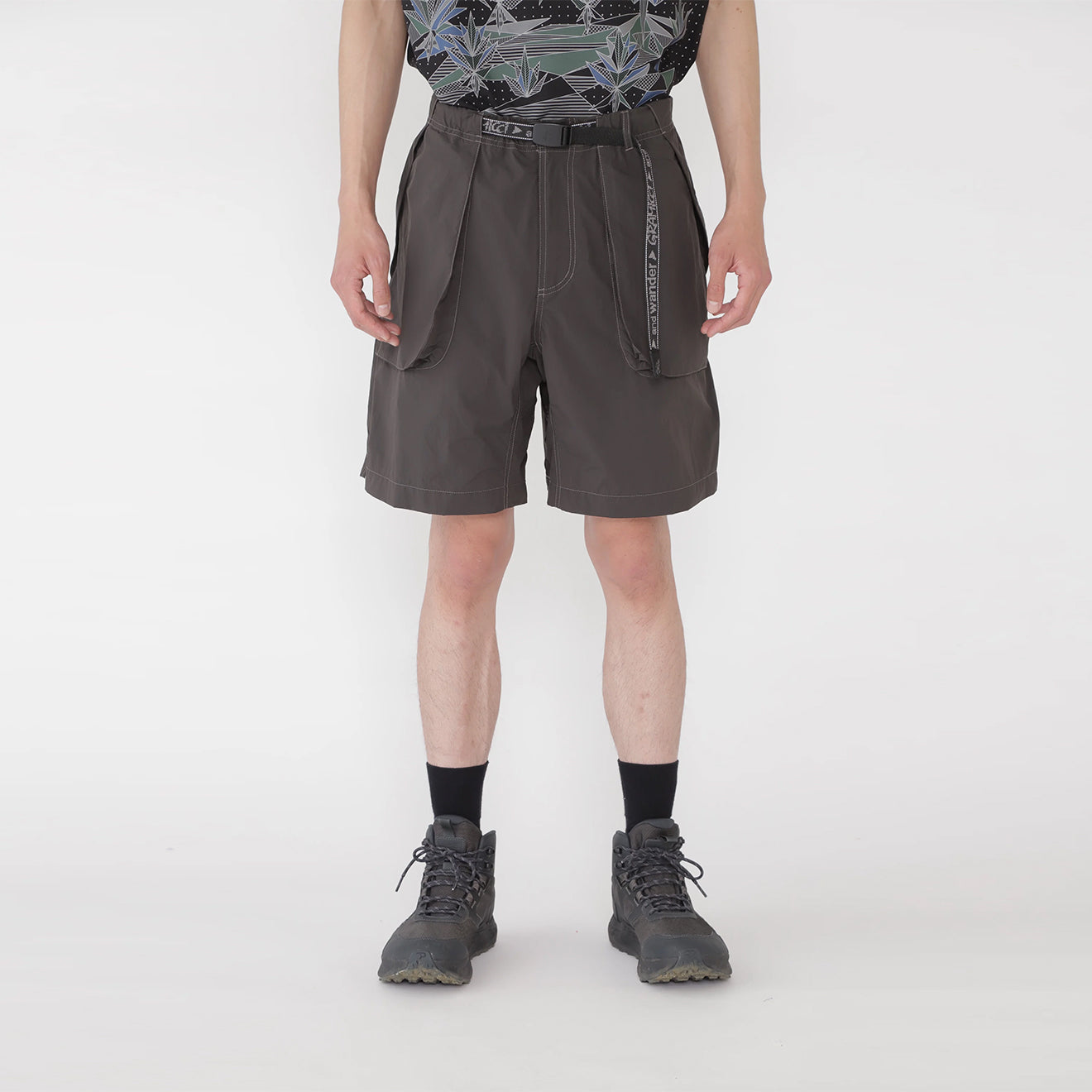 Gramicci x And Wander Brushed Nylon Short Charcoal