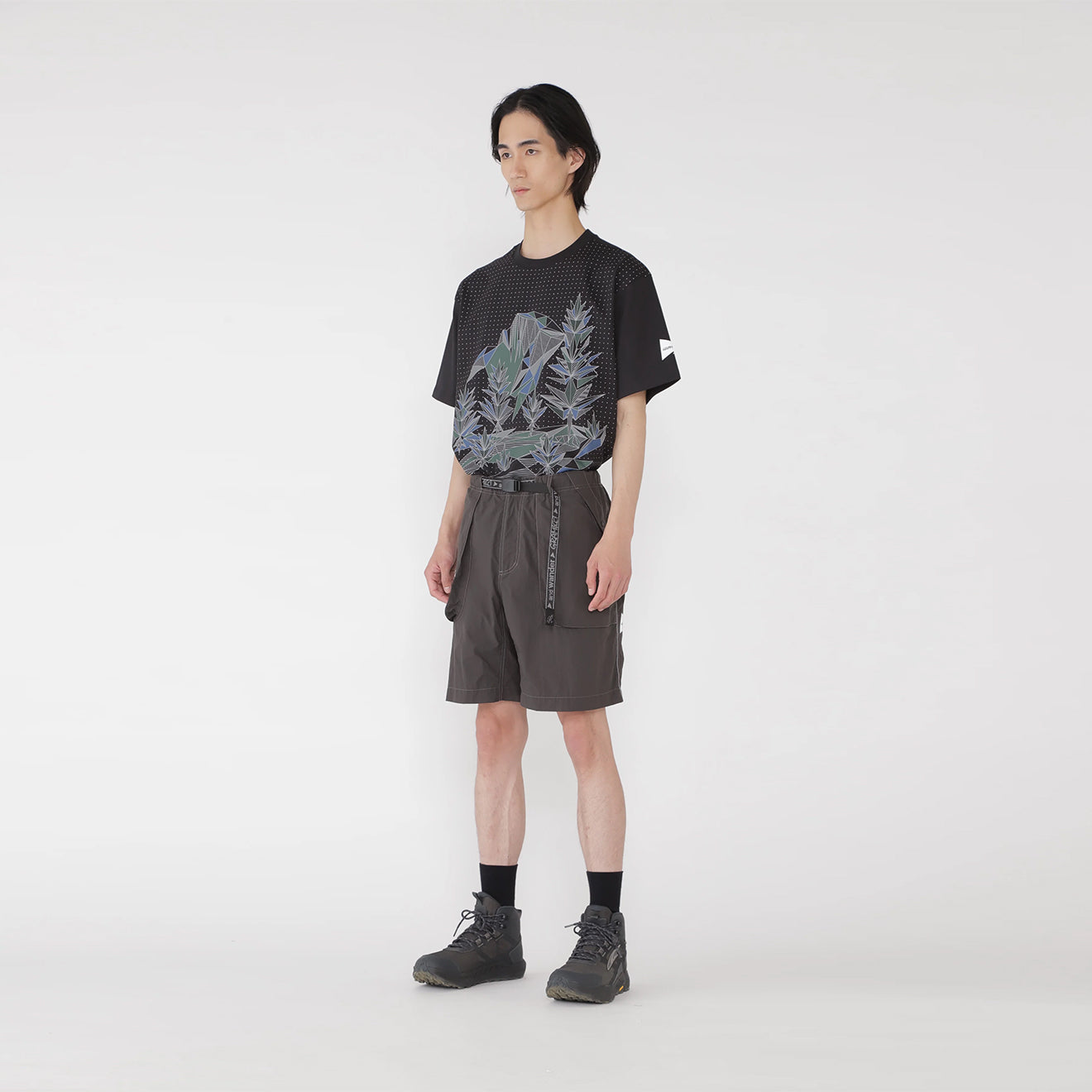 Gramicci x And Wander Brushed Nylon Short Charcoal