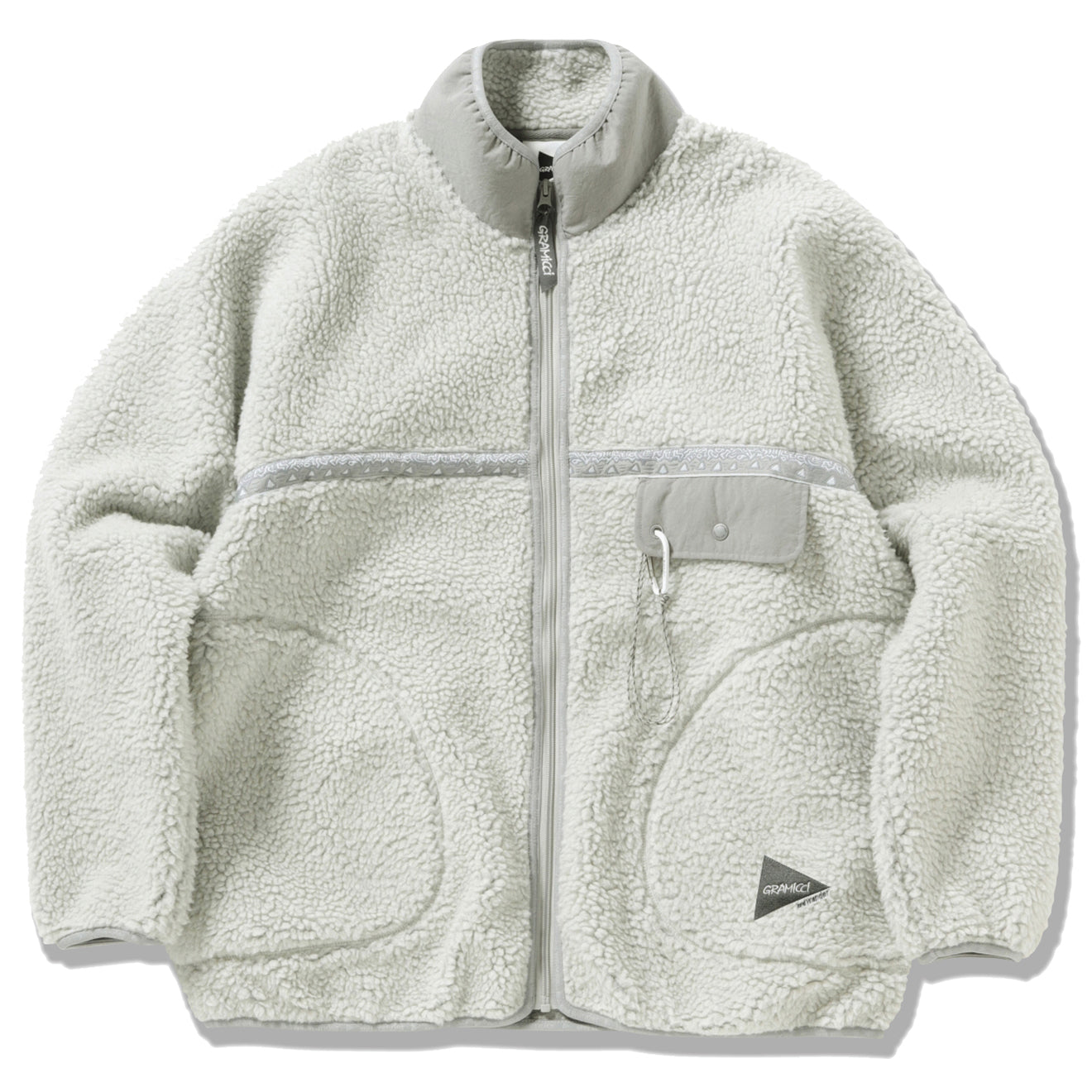 Gramicci x And Wander JQ Tape Fleece Jacket L.Gray - The Sporting Lodge