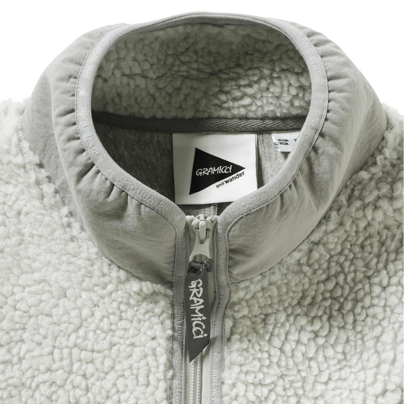 Gramicci x And Wander JQ Tape Fleece Jacket L.Gray - The Sporting Lodge