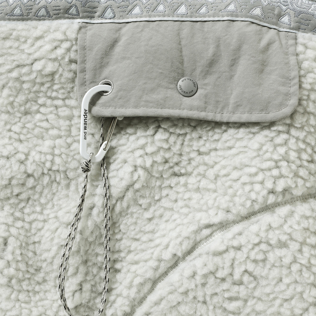 Gramicci x And Wander JQ Tape Fleece Jacket L.Gray - The Sporting Lodge