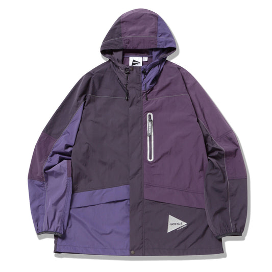 Gramicci x And Wander Patchwork Wind Hoodie Multi Purple - The Sporting Lodge