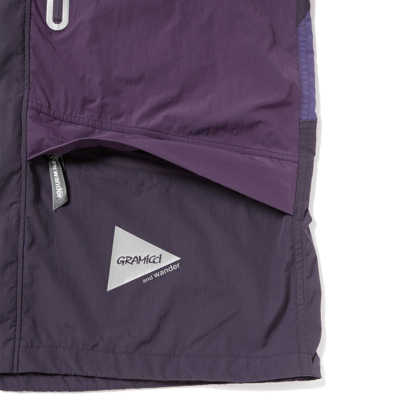 Gramicci x And Wander Patchwork Wind Hoodie Multi Purple - The Sporting Lodge