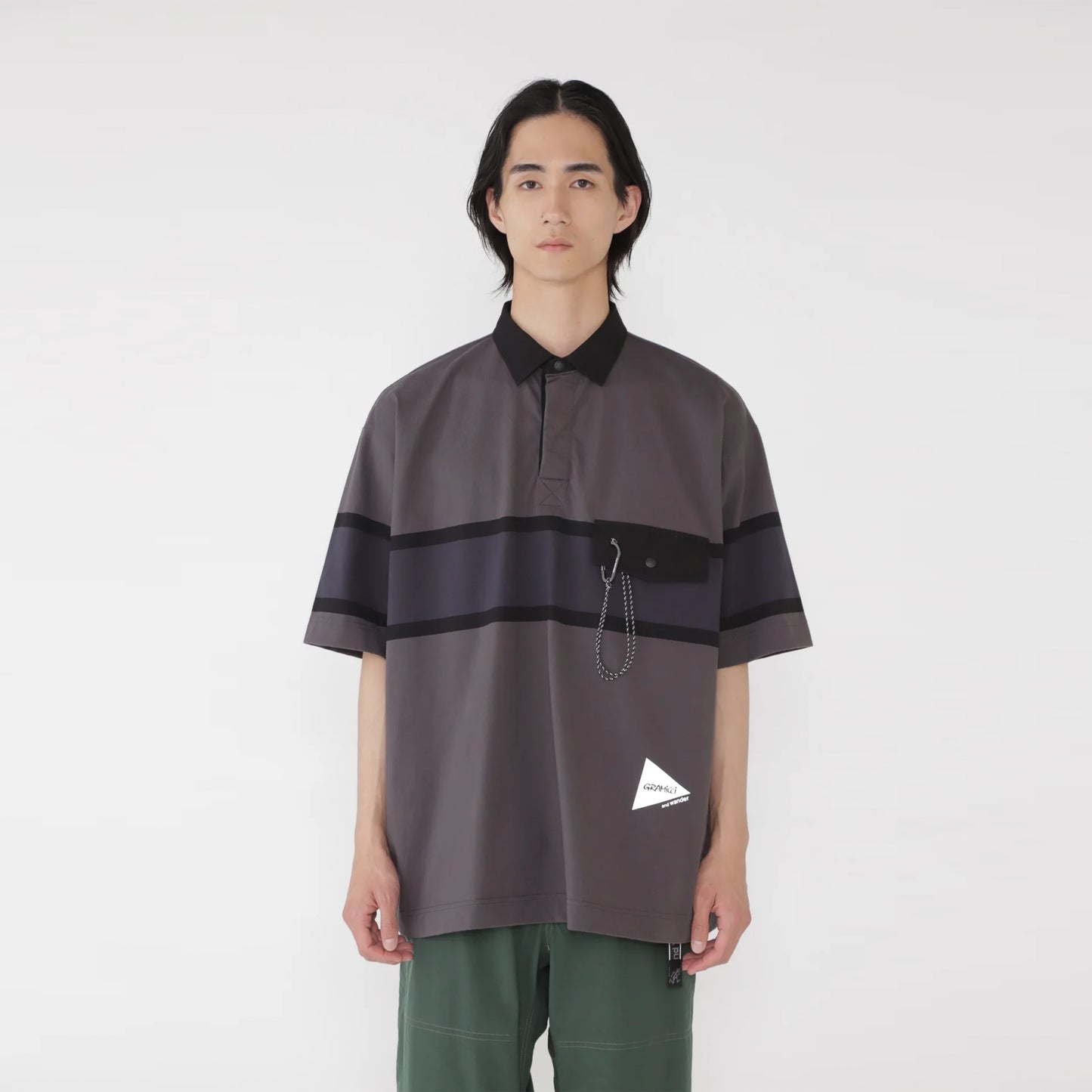 Gramicci x And Wander Tech Rugby Shirt Charcoal