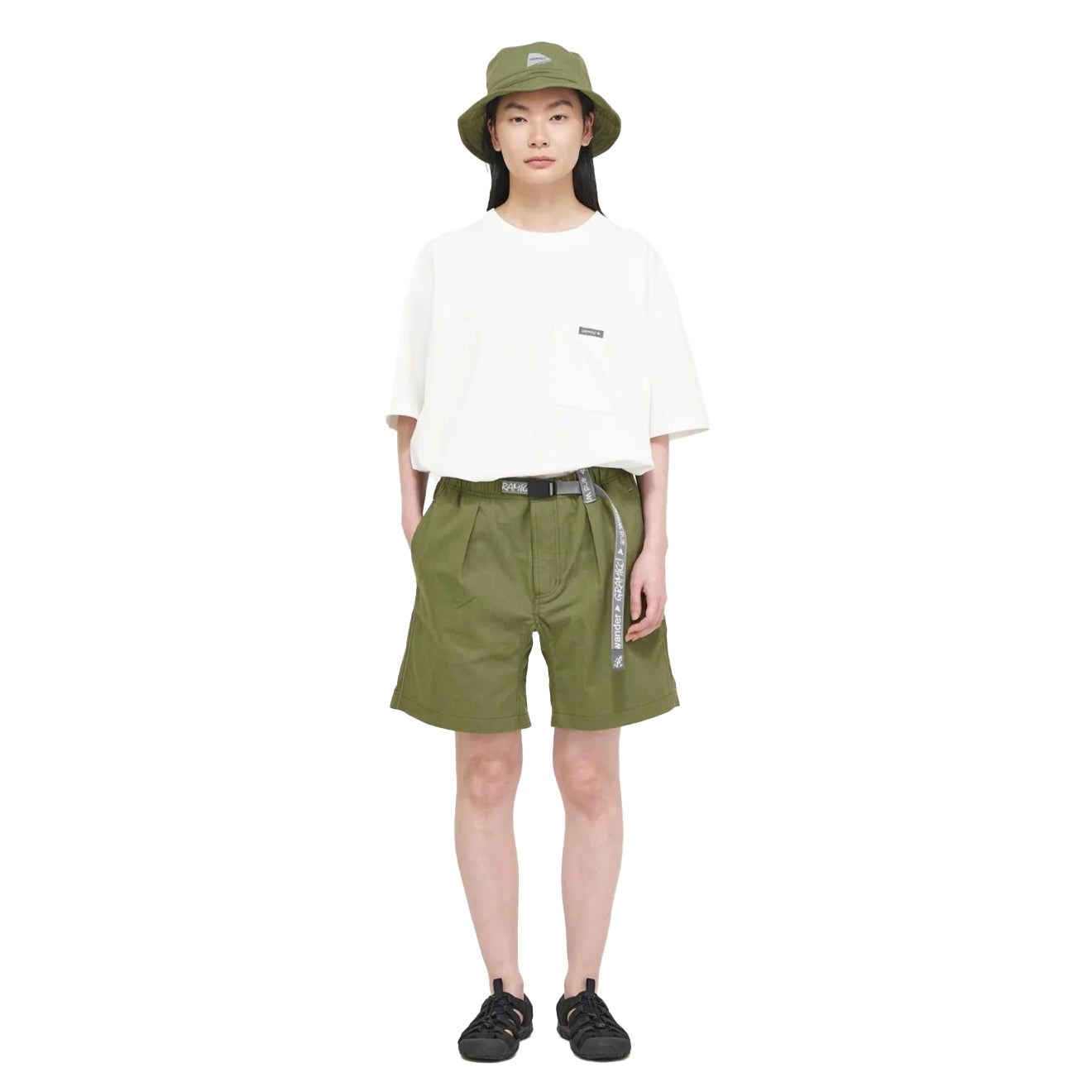 Gramicci x And Wander Women's Nyco Climbing G-Short Olive - The Sporting Lodge