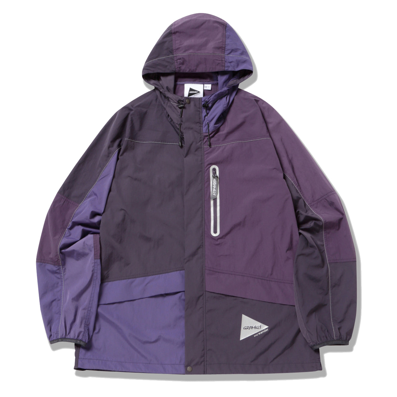 Gramicci x And Wander Women's Patchwork Wind Hoodie Multi Purple - The Sporting Lodge