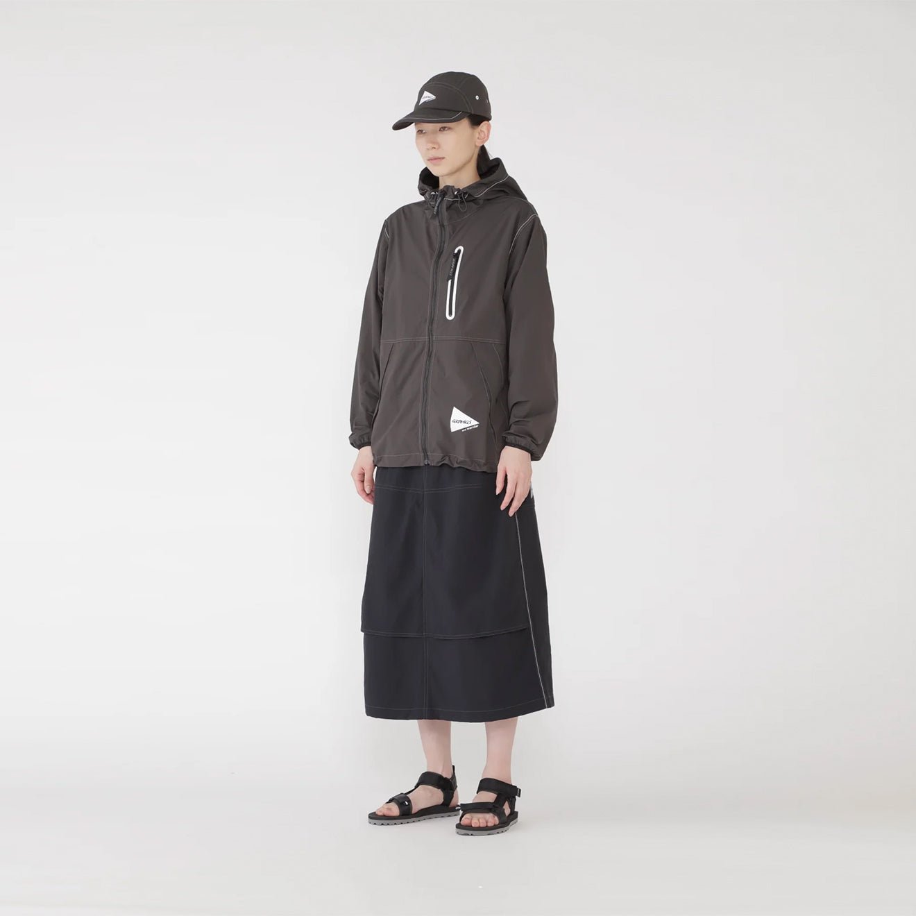 Gramicci x And Wander Womens Nylon Double Knee Skirt Black - The Sporting Lodge