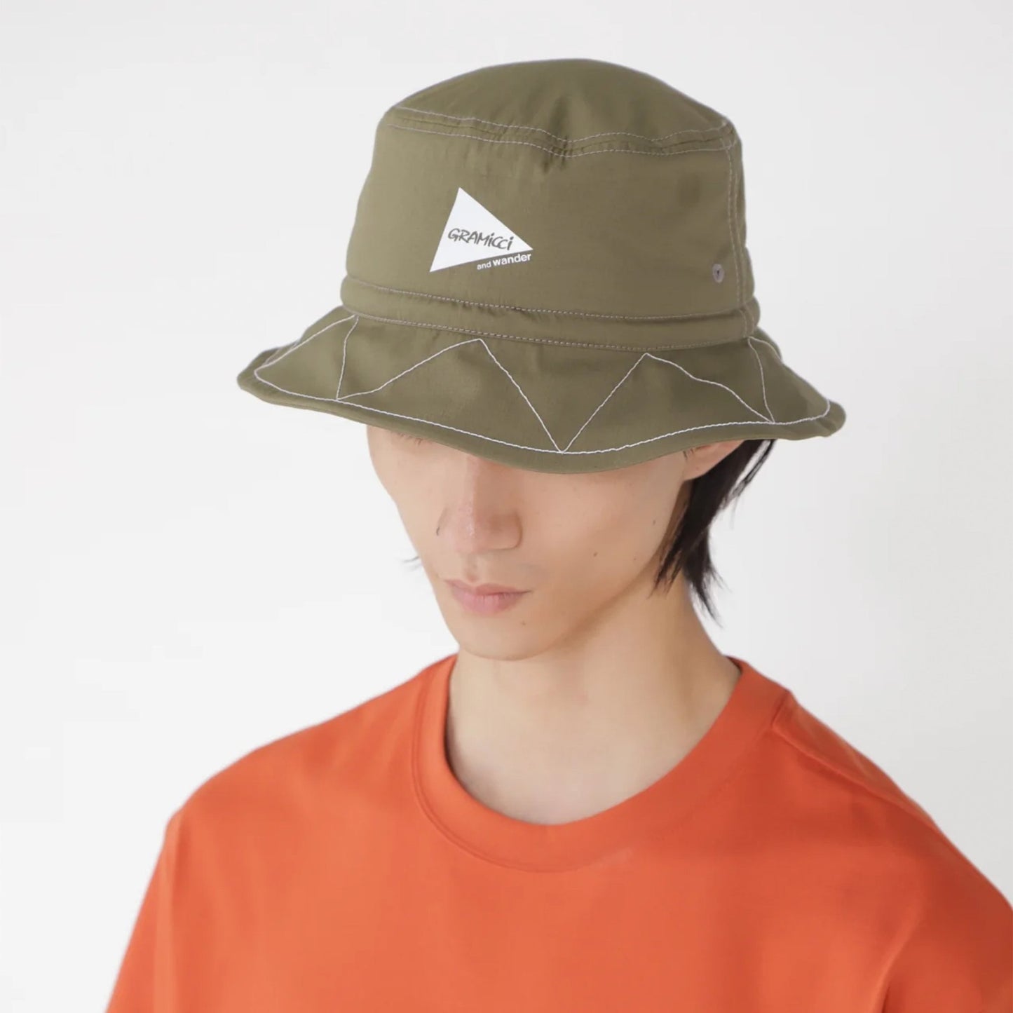 Gramicci x And Wander Zigzag Stitch Hat Khaki - The Sporting Lodge