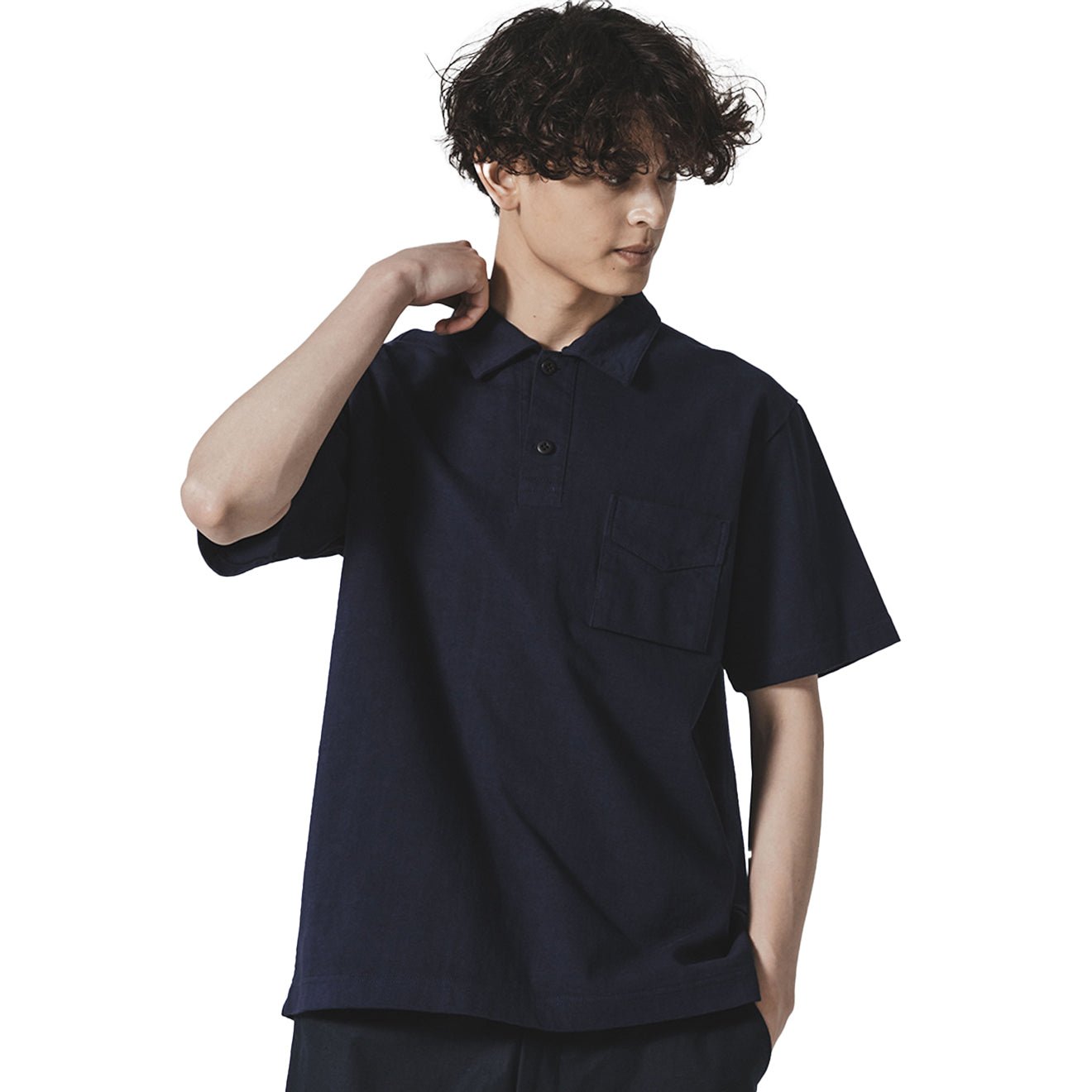 Jackman Dotsume Pocket Polo Navy - The Sporting Lodge